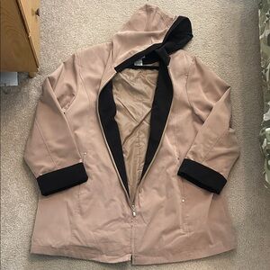 White Stag Women's Hooded Trench Coat - Tan and Black